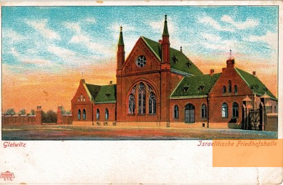 Image: Gliwice, 1903, Postcard from the then newly opened ceremonial hall of the Jewish cemetery, Dom Pamięci Żydów Górnośląskich