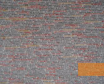 Image: Prague, 2008, Wall with the names of Holocaust victims from Bohemia and Moravia, Pinkas Synagogue, Rachel Young