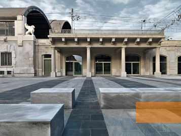 Image: Milan, 2014, Entrance to the memorial, Memoriale della Shoah, Andrea Martiradonna