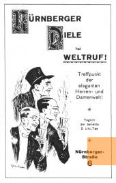 Image: Berlin, undated, Advertisement for the »Nürnberger Diele« from the time of the Weimar Republic, Schwules Museum Berlin