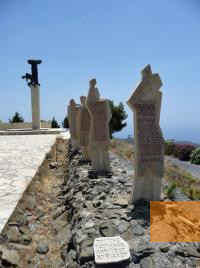 Image: Amiras, undated, Memorial to the murdered civilians from nearby mountain villages and from Myrtos, www.kreta-wiki.de, Anette Windgasse